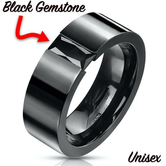 Black on Black - Men's or Women's Gemstone Ring (#c028)