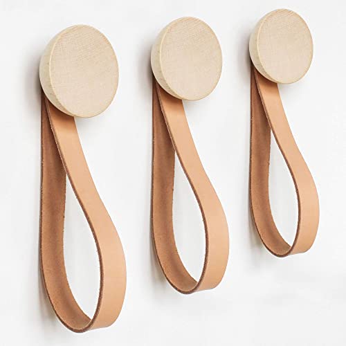 Beech Wood Hook + Leather Accessory Strap - Set of 3