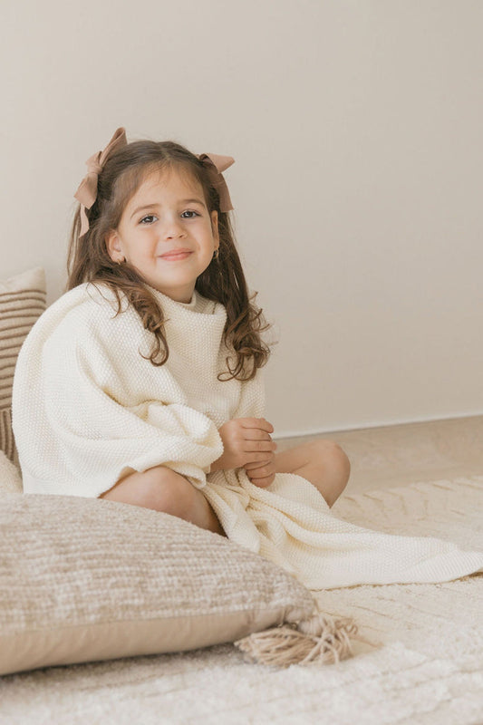 Deluxe Ivory Knit Blanket